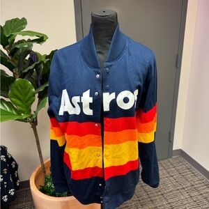 Houston Astros Stripped Snap Sweater
